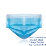 Breathable Disposable Mouth Mask , Blue Face Mask Multi Layered Stereo Design