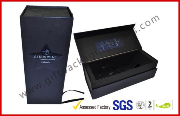 Embossed / Spot UV Square Wine Packaging Boxes , Customized Printed Magnetic