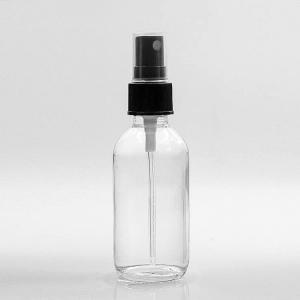 China Liquid 120ml Clear Boston Glass Bottles With Pump Spray on sale