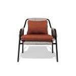 FLETCHER Fiberglass Lounge Chair With Matte Black Steel Frame Fabric Snap
