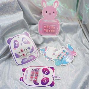 Wholesale Colorful Kids Cute Press On Nails Non Toxic Fake Nails With Glue 10 Pieces from china suppliers