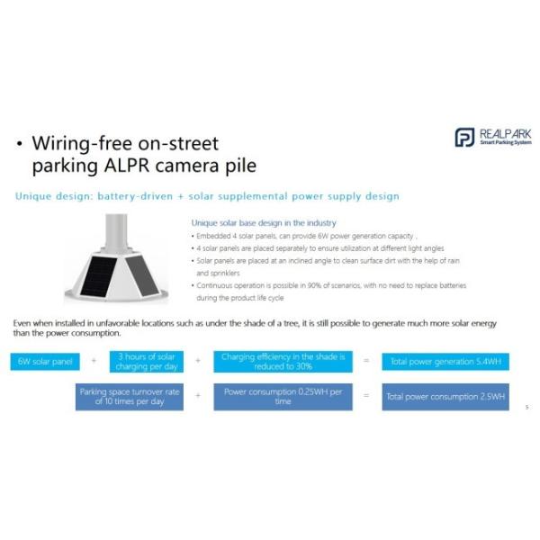 6W Solar ANPR Machine On Street LPR Machine Parking Solution