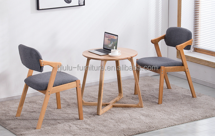 Cross-Legs Wood Coffee Table Side Table Modern Design Style in Burlywood/Walnut Color