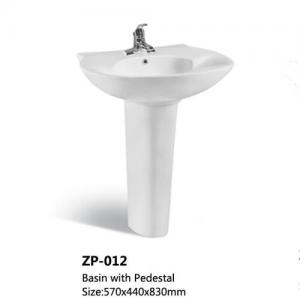 Wholesale Bathroom Sinks Sanitary Ware Wash Basin White Color Ivory Color Ceramic Pedestal Basins from china suppliers