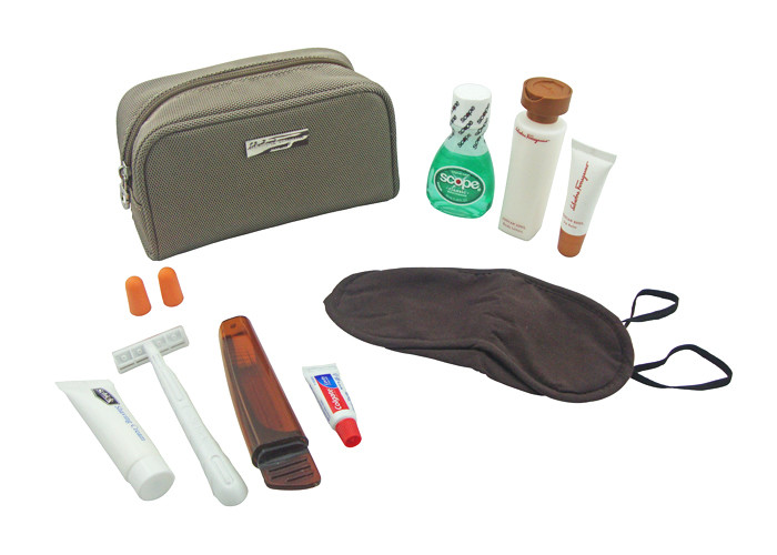 Advanced Flight Trip First Class Amenity Kits / Luxury Travel Kit With 8 Items