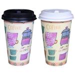 12oz LOGO Printed Single Wall Paper Cups for Hot Drinks , Disposable Coffee Cups