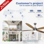 Silent DC Motor LED Ceiling Fan 52 Inches White Remote Control 3000K/4500K/6000K