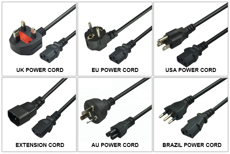 Figure 8 to 2 Pin AC EU Power Cord