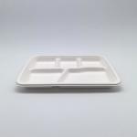 5 Compartment Biodegradable Bagasse Tableware Plates White Color Waterproof