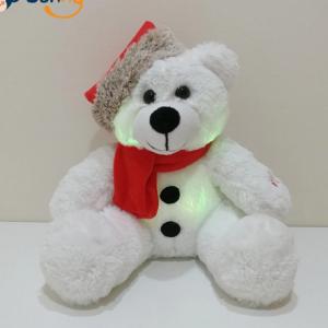 Wholesale Xmas LED Lighting Plush Bear With Santa Hat Kids Gift LED Bear Children Plush Toy from china suppliers