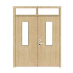 Dark Grey Color Powder Coating Self BS Fire Rated Door With Vertical Glass/ 16
