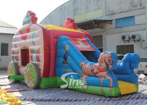 Wholesale Kids Pink Princess Carriage Inflatable Bouncy Castle Slide With Lead Free Material from china suppliers