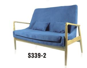 America style home upholstered wooden frame 2 seater recliner arm fabric sofa