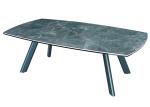 Elegant Green Glossy Artistic Coffee Tables Ceramic Topped Scratch Proof