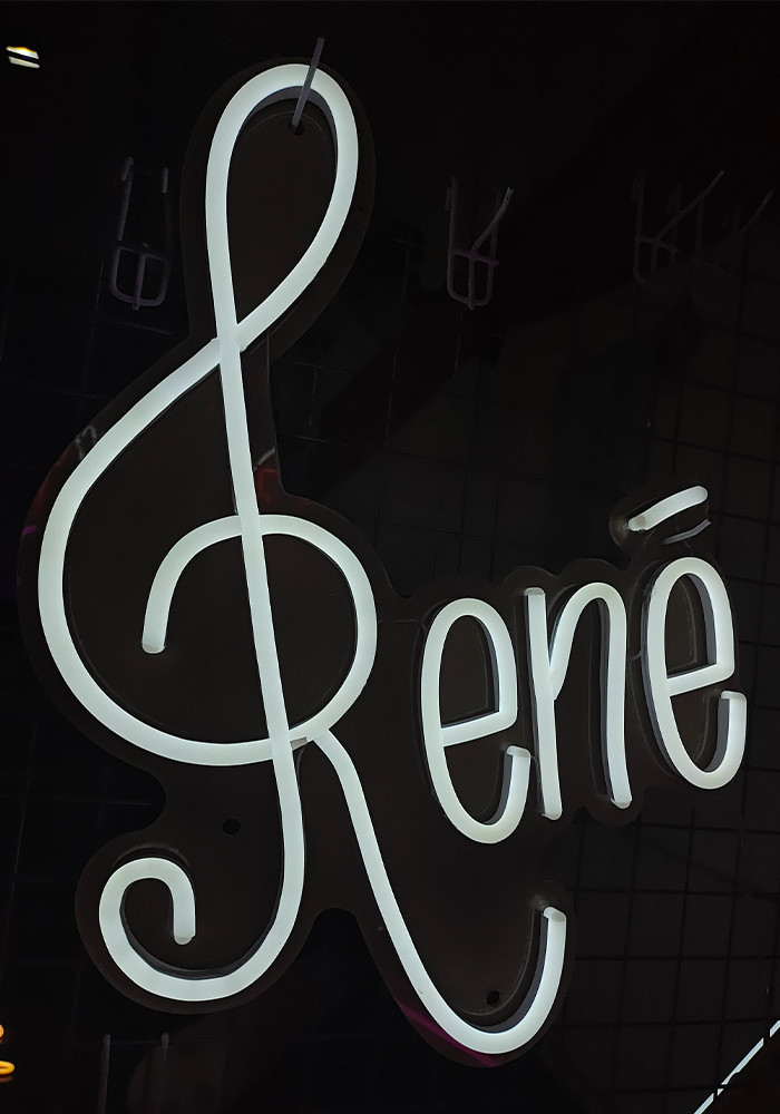 René neon sign French custom neon sign handmade led flexable tube material