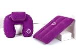 Rectangle Comfortable Inflatable PVC Flocking Custome Travel Neck Pillow