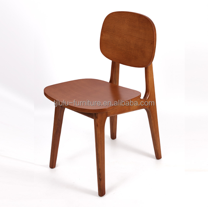 Rubber Wood Nordic Restaurant Chair Exquisite Wooden Chairs for Modern Dining Room