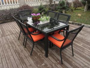 Wholesale Outdoor / Indoor Rattan Garden Dining Sets , Country Style Table Set from china suppliers