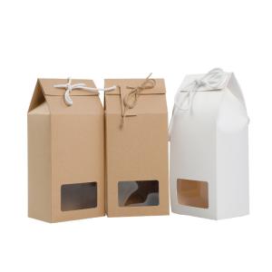Wholesale Eco Friendly Tea Food Packaging Box With Window Rope Handle from china suppliers