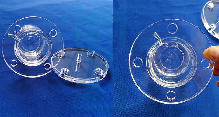 Clear Fused Quartz Tube Flange For Laboratory