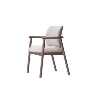 Wholesale Home Furniture Luxury High End Nordic Solid Ash Wood Bent Backrest High Density Sponge Upholstered Arm Chair from china suppliers