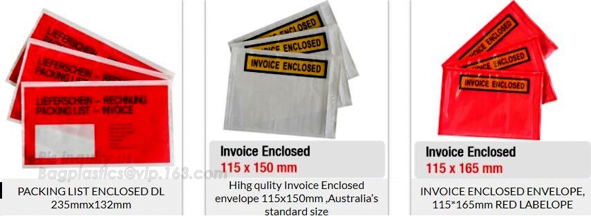 DHL Packing List Envelope, Paper Courier Bags, Mailing Bag, FedEx Zip lockk packing list envelope, Custom printing PE pack