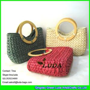 Wholesale LUDA Handmade Straw Beach Bags Natural cornhusk straw handbags for summer from china suppliers