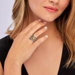 Sterling Silver and 14kt Yellow Gold Multi-Row Starfish Ring