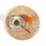 Water Hyacinth Round Braided Rattan Woven Placemats 25cm