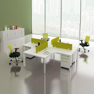 Wholesale White Wooden 4 People 120 Degree Office Modular Workstations from china suppliers