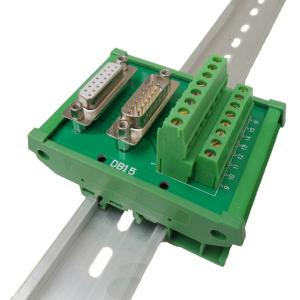 Wholesale DB15 D Sub 15 Pin Male Female Dual Connectors Terminal Block Wiring Breakout Board from china suppliers