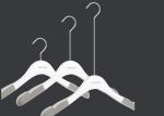 Solid Wooden Painting White Clothing Store Hangers With Different Hook OEM