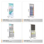 Retail Store Stand Grey Wooden Display Cabinet With Led Lights For Retail Store