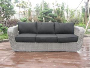 Wholesale 3 Seat Grey Outdoor Rattan Sofa With Power Coated Aluminum Frame from china suppliers