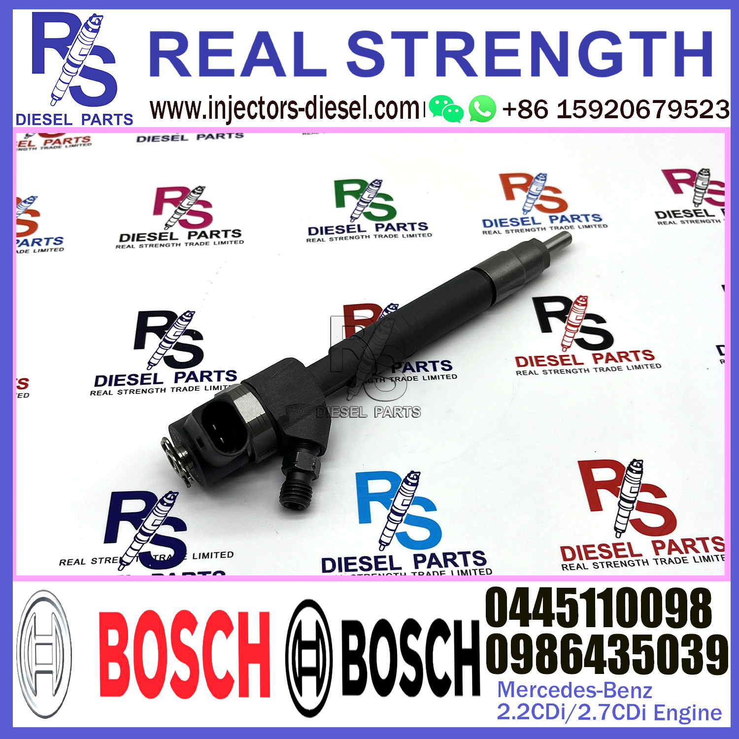 Diesel Fuel Common Rail Injector 0445110098 0445110097 0986435065 0986435039 For Mercedes-Benz 2.2CDi/2.7CDi Engine