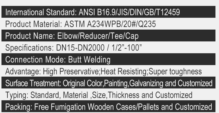 large diameter 45/90/180 Degree elbow seamless carbon steel pipe elbow pipe fittings