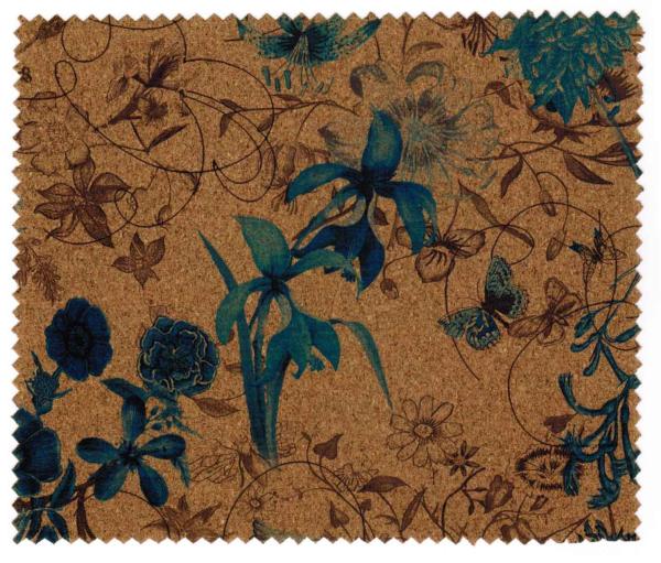 Promotional Nature Cork Fabric/Leather for bag and shoes making with PU backing