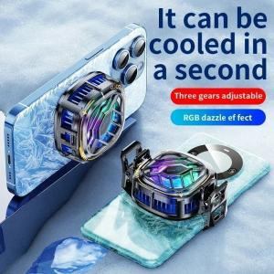 Wholesale X76 Mobile Phone Semiconductor Magnetic Back-clip Universal Cooling Radiator w/ Digital Display for IOS Android PUBG Game from china suppliers