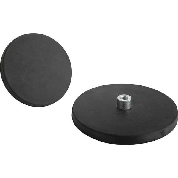 80 Degree Celcius Rubber Coated NdFeB Pot Magnet with Tapped Pin and Cutting