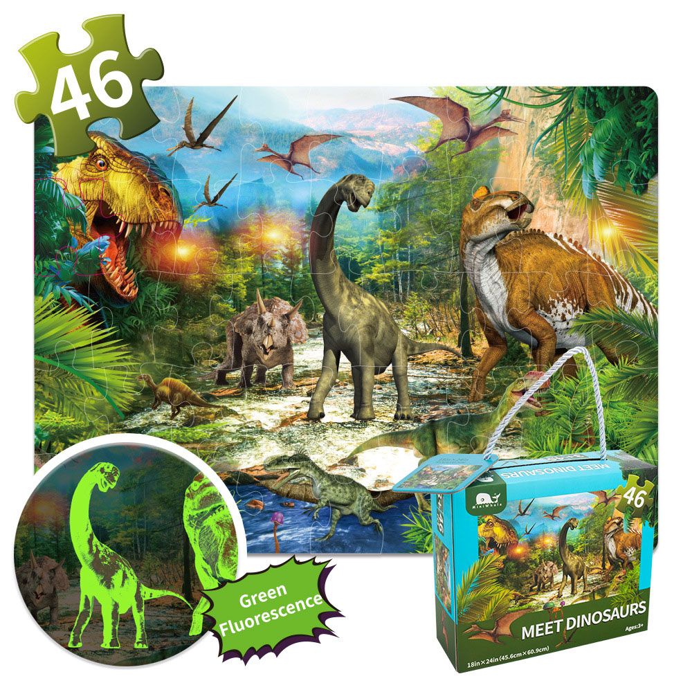 Unisex Other Educational Toys Dinosaur Noctilucent Floor Puzzle for Preschool Learning