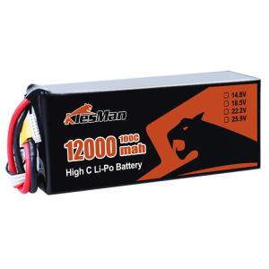 Wholesale XT60 Connector Type 6S 12000 MAh 22.2V 50C 70C Lipo Battery for 10 Inch FPV Drone from china suppliers