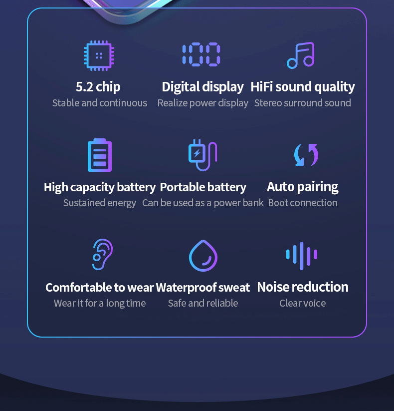 2000mAh Power Bank TWS Earphones with IPX-4 Waterproof Standard and Wireless Technology