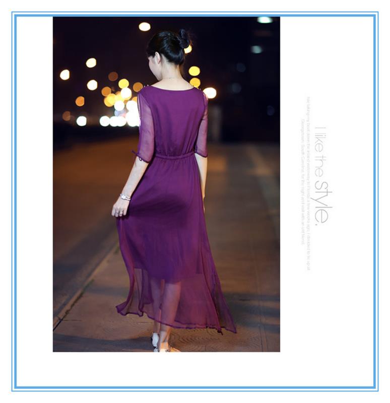 Wholesale girl's casual chiffon long dress