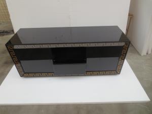 Wholesale Black Mirrored TV Stand Gold Pattern W140 * D45 * H56cm Overall Size from china suppliers