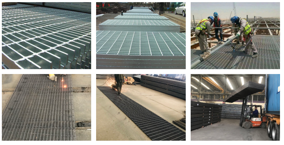 Anti Slip Galvanized Steel Grating 15mm 20mm Serrated Metal Grating