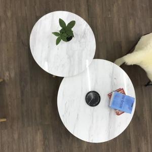 Wholesale Living Room Round Dining Tabletops Marble Stone Countertops With Metal Base from china suppliers