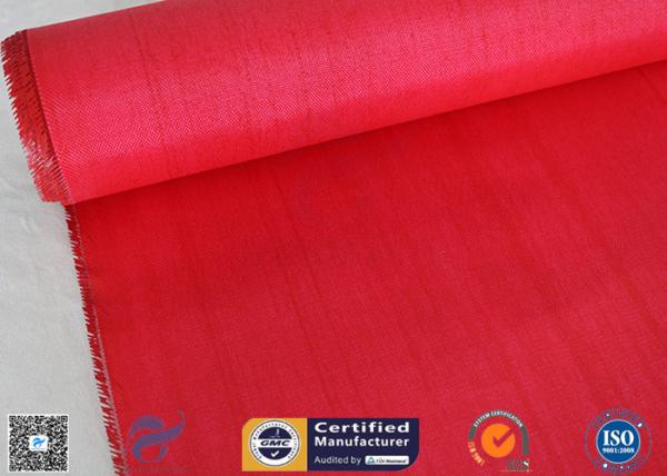 Red Color Satin Weave 1m*50m Silicone Coated Fiberglass Fabric Coated With 160g