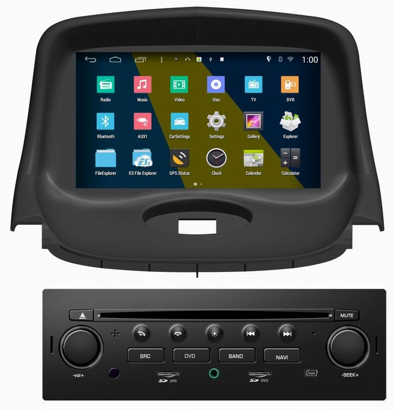 ouchuangbo car gps navi s160 android 4.4 dvd player for Peugeot 206 (2008-2012) with 1080P HD video display wifi 3g BT