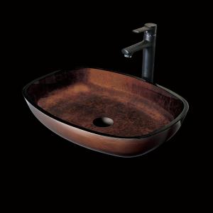 Wholesale Modern Design Vintage Hand Wash Basin Large Rectangular Countertop Russet Brown from china suppliers
