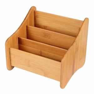 Small Bamboo Office Supplies Wood Desk Organizer Storage Holder For Pen